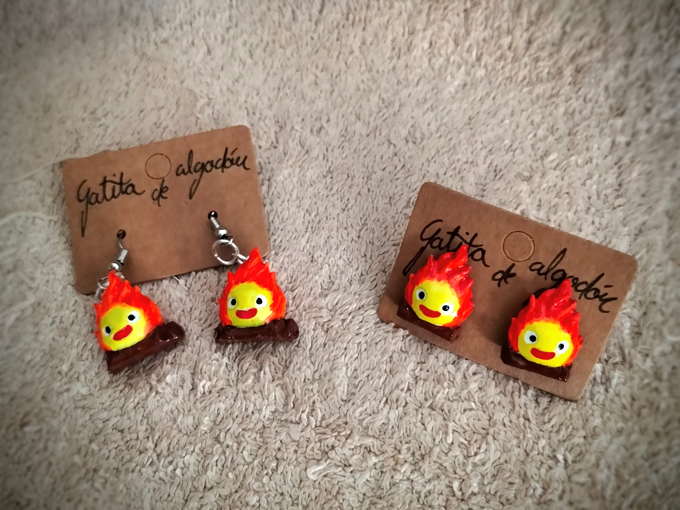 Pendientes Calcifer (El Castillo Ambulante)